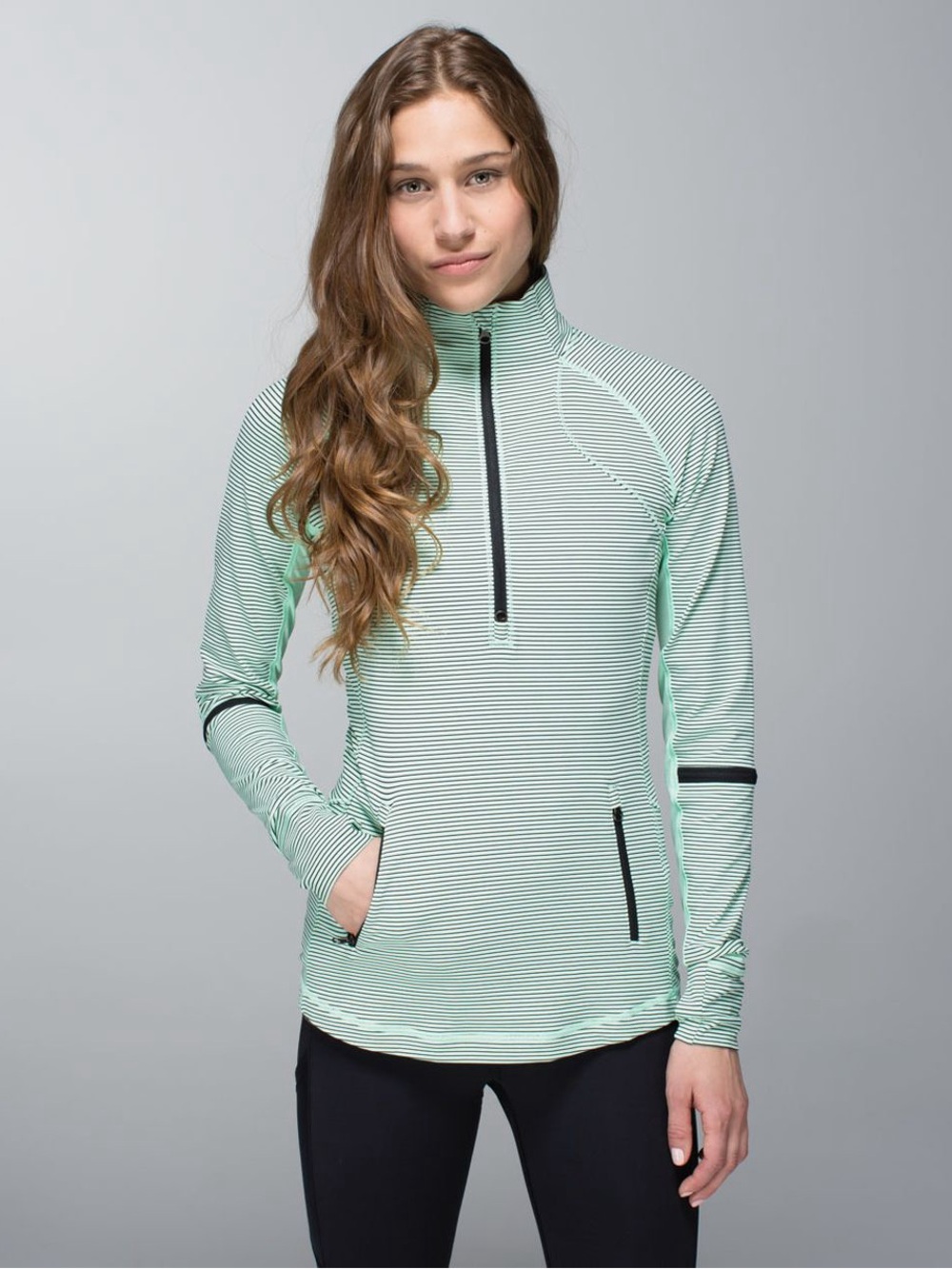 Lululemon Race With Grace 1/2 Zip Fresh Teal sz 8